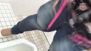 Lovely Asian young ladies found peeing by stowed away camera