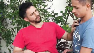 LatinoJuice.com - Felix & Mauri - Bearded hunk Felix spreads his legs to get gobbleed