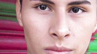 LatinoJuice.com - Damon - Sparkly eyed student Damon showers himself with my oozing h