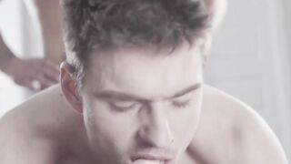 DaddiesPorno.com - Ryan Bones & Lev Ivankov - Cute twink son sucks off stepdads hango