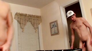 Hot boys Nolan and Jay made their game night more exciting by stripping off