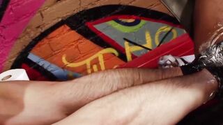 Race Cooper moans soft and low as he rocks in a sling, swaying ever so gently to and