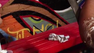 Race Cooper moans soft and low as he rocks in a sling, swaying ever so gently to and