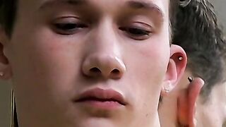 Cute chainsmoker stroke his cock as he blows smoke clouds