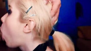 Cute Teen Sloppy Deepthroat Cock and Cum
