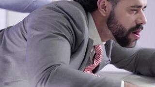 Muscle hunk Teddy Torres ass rimmed before bareback pounding