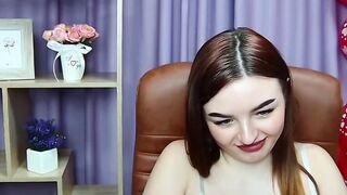 Big natural tits redhead on webcam