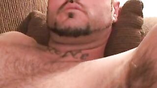 Throbbing cock senior sprays warm cum after hot masturbation