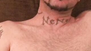 Throbbing cock senior sprays warm cum after hot masturbation