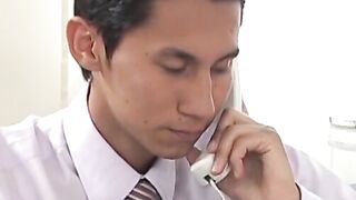 Two cock hungry Latino twinks screwing at the office