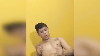 Tattooed jock Frederick Salvatore masturbates in hot solo