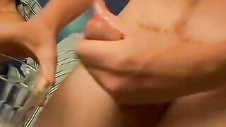 Straight thugs Billy and Jacob love collecting cum in a cup