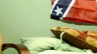 Two best buds masturbate together before bareback pounding