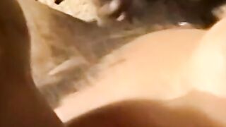 Black amateur strips and masturbates into an intense orgasm