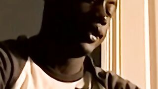 Black amateur strips and masturbates into an intense orgasm