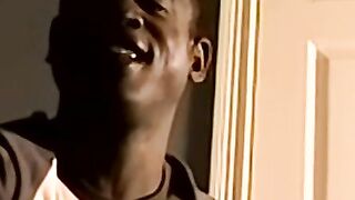 Black amateur strips and masturbates into an intense orgasm