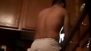 Twink amateur jerks off after having blowjob from mature guy