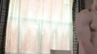 Masked athletic stud uses fleshlight on his massive dick