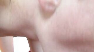 Before jumping on the hard cock the young man gets a blowjob