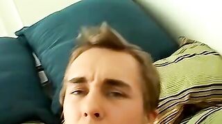 Jock boy Kelly Cooper beat his own massive meat before his cum shoots