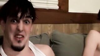 Hot inked dudes Axel and Billy da Kidd play with their feet and massive cock