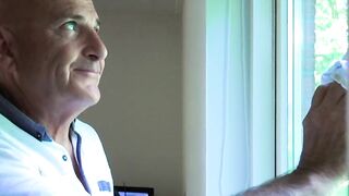 Grandpa gets blowjob and cums