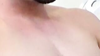 Attractive dude bend over and tease his ass with his fingers