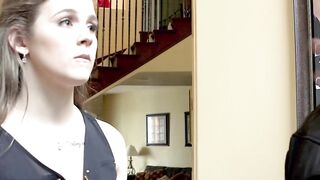 Beautiful teen Devon Green gives blowjob to sell a house