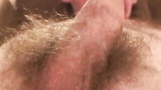 Bald amateur teases his thick throbbing cock in kinky solo