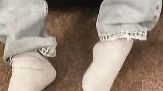 Bald amateur teases his thick throbbing cock in kinky solo