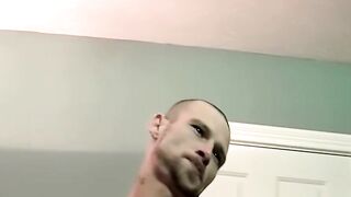 Tattooed skinny dude has his cock sucked by older gay