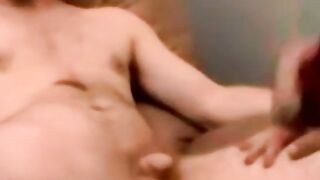 Hairy amateur offers his small cock to a chubby cock sucker