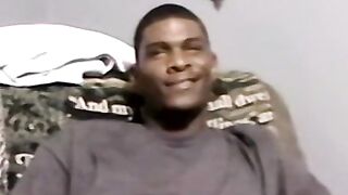 Black amateur jerks off and receives blowjob from mature man