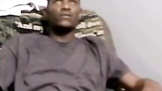 Black amateur jerks off and receives blowjob from mature man