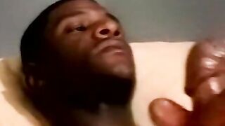 Black amateur jerks off and receives blowjob from mature man