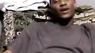 Black amateur jerks off and receives blowjob from mature man
