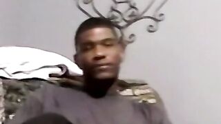 Black amateur jerks off and receives blowjob from mature man