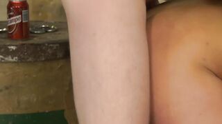 Restrained sub gets slapped and roughly fucked by master