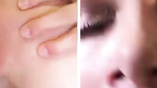 Brunette lesbian rubbing her wet tight pussy for Kenna James