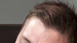 Horny stepdad deepthroats younger lad before barebacking him