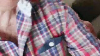 Alpha male Brad shows off his massive cock during jerk off