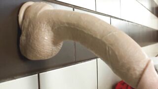 Manuel Deboxer stuffs big dildo in his ass while jerking off