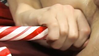 Naughty gay Chad Hollywood drills ass with toy and wanks off