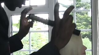 Old pussy and facial penetration by a black hairdresser