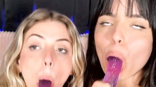 Hot Lesbian Licks her Stunning Blonde Lover's Pussy