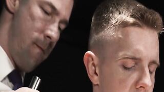 Bald stud Adam Snow rammed hard the smooth asshole of sexy Serg Shepard