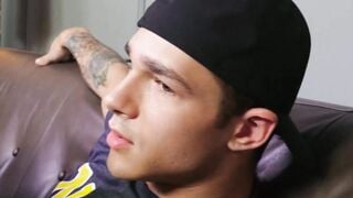 Hottie Jayden Marcos deepthroats the hard dick of Carter Woods before giving him a ha