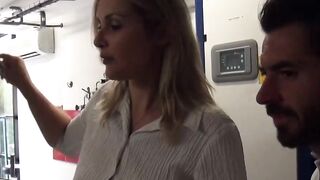 Tall French MILF sucks and fucks