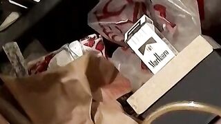 Blowing smokes before jerking off my creamy cum on the floor