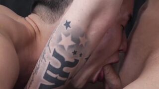 Handsome Japanese Reitaro has himself barebacked by a blond gay jock